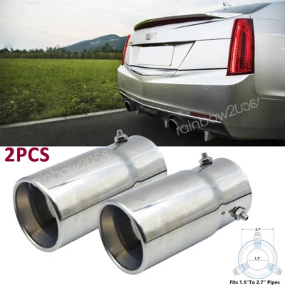 2PCS For Cadillac ATS Exhaust Pipe Tip Rear Tail Throat Muffler Stainless Steel Foto 1 de 4