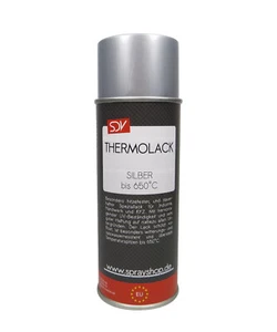 1x THERMOLACK SPRAY SILBER bis 650°C 400ml ABRIEBFEST Auspufflack Ofenlackspray - Bild 1 von 2