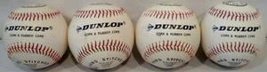 Vintage 4 Dunlop Cork & Rubber Core Hand Stitched Synthetic Leather Baseballs - Picture 1 of 6