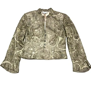 BLAZER IN SETA CREMA CON PERLINE TAGLIA 8 MADRE DELLA SPOSA ABBIGLIAMENTO FESTA KAY UNGER DONNA - Foto 1 di 7