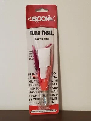 Троллинговая установка для обработки морского тунца Boone — 1,5 унции (42 г) 6,5 дюйма (17 см) — розовая/белая - Изображение 1 из 2