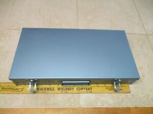 VTG Metal Blue 35mm Slide Holder Storage Case Coin 2x2 Container 14 1/2 x 7 3/4"