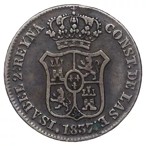 Spain 3 quartos 1837 Principality of Catalonia copper cal.703 KM.126 coin - Picture 1 of 2