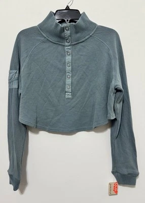 FP Movement So Fly Acanalado Henley Capa Top Tallas S & L NUEVO Free People Recortado Foto 1 de 4