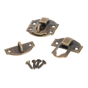 12Pcs Vintage Brass Decorative Hasp Latch Lock for Jewelry Gift Wine Wooden Box - Picture 1 of 12