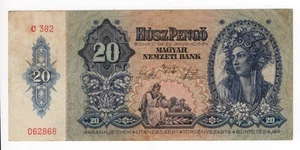 Ungarn 20 Pengo, 1941, C382 guter Zustand, gebeizt - Bild 1 von 2