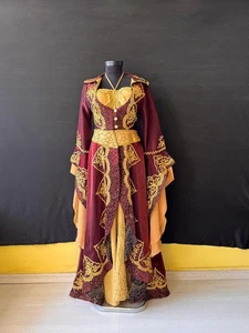 Trachtenroter Bindalli Kaftan, türkischer Sultan Damen Tracht, osmanisches Modell - Bild 1 von 10