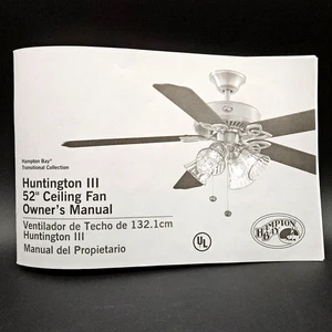 Hampton Bay Huntington III 52" Ceiling Fan Manual Instructions - Picture 1 of 4