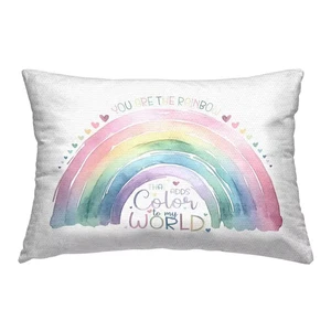 Inspirational Pastel Rainbow Outdoor Printed Throw Pillow by Amanda Greenwood - Picture 1 of 6