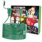 25FT Long Green Extension Cord 3 Outlets for Christmas 25FT Extension Cord