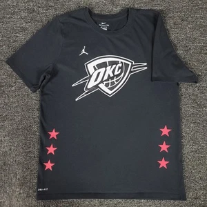 Nike OKC Thunder Shirt Boys XL Black Russell Westbrook Oklahoma City NBA Crew T - Picture 1 of 15