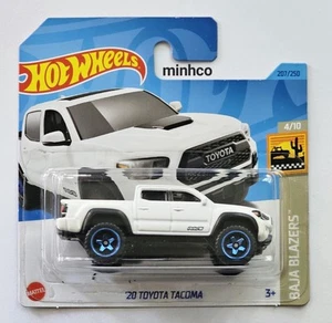 HOT WHEELS 20 TOYOTA TACOMA PICKUP WHITE SHORT CARD COMBINE POST - Picture 1 of 1