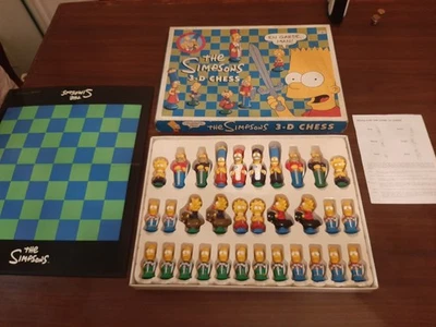 The Simpsons 3D Chess Set Game - Complete, 1992 - Bart Lisa Homer Maggie Marge - Photo 1/4