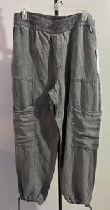 C&C California XL Linen Blend Cargo Pockets Elastic Waist Joggers New NWT - Picture 1 of 8