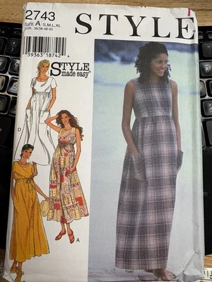 Style 2743 sewing pattern: Misses Easy Maternity Dress, Sizes S-XL  NEW - Image 1 of 2