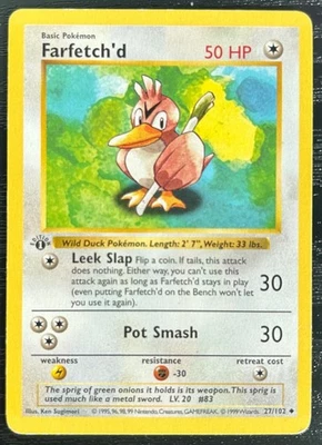 Pokémon TCG | Farfetch'd 27/102 | Base Set 1st Edition | MP - Image 1 of 2