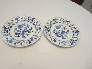 2 Wienerwald Blau Zwiebelmuster Fine China 10,5" Blau & Weiß Essteller - Bild 1 von 4