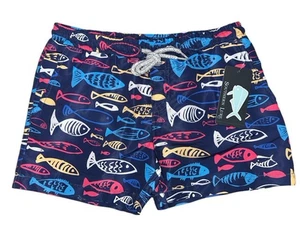 Southern Lure Swim Trunks Boys size Y7 Youth Seven Blue Fish Zipper Pocket - Picture 1 of 3