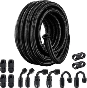 Evil Energy 6AN Fuel Line AN6 Braided Hose Nylon CPE 20FT kit Complete - Bild 1 von 13