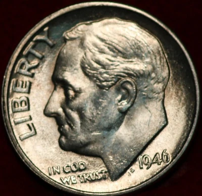 Uncirculated 1946-D Denver Mint Silver Roosevelt Dime - Image 1 of 2