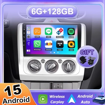 6GB+128GB Für Ford Focus II Mk2 2004-2011 Autoradio GPS NAVI 2DIN Android 15 DSP - Bild 1 von 4