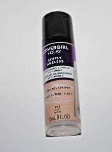 COVERGIRL & Olay Simply Ageless 3-in-1 Liquid Foundation, Ivory 205 Sealed+ GIFT - Picture 1 of 3
