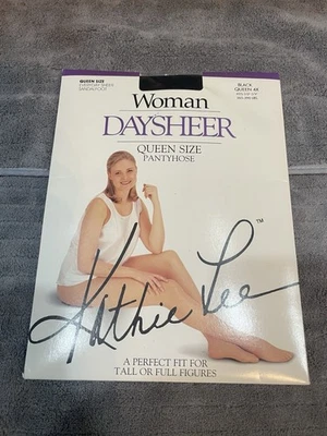 Kathie Lee Women Queen Size 3X Daysheer Pantyhose Black - Image 1 of 2