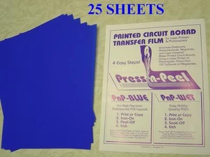 25 Sheets Press-n-Peel Blue PCB Transfer Paper Film Etch Printed Circuit Boards - Picture 1 of 1