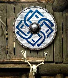 Viking Medieval Round Shield 24" Wooden LARP Templar Battle Armor Handmade - Picture 1 of 3