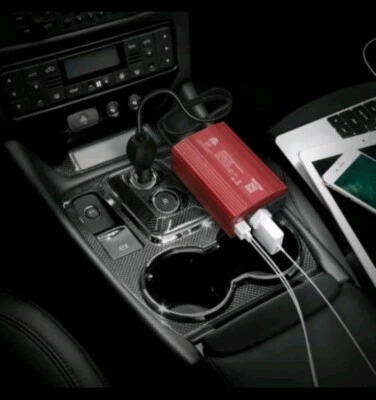 BESTEK 300W Dual DC 12V to 110V AC Outlets Power Inverter Car Adapter 2 USB Port - Image 1 of 4