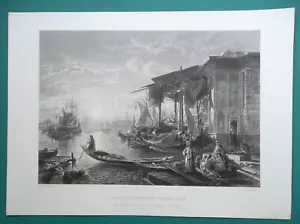 COSTANTINOPOLI Corno d'Oro Bosforo Tacchino - 1856 SUPERBA Stampa Antica - Foto 1 di 1