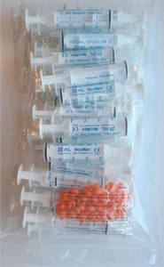 NeoMed 20mL 20cc Oral Medicine Dose Syringe Dispenser Clear 25/PK BB-S20EO W/Cap - Picture 1 of 2