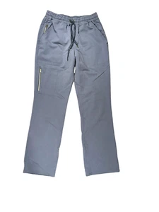 Jaanuu Straight Leg Grey Womens Size Small Scrubs Drawstring Medical Nurse - Picture 1 of 9