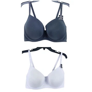 Set of 2 Bobbie Brooks Full Coverage T-shirt Bra Size 42D White Black - Picture 1 of 10