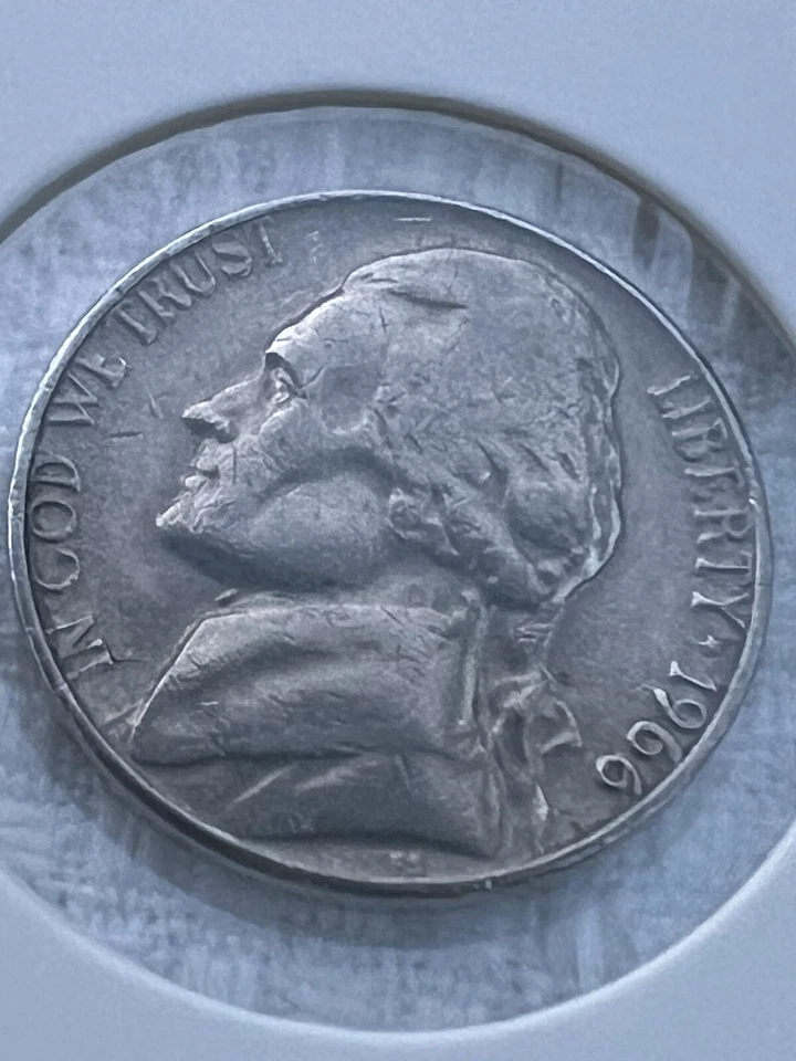 1966 No Mint Mark Jefferson Nickel Lettering Errors - Image 1 of 4