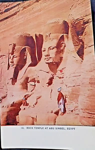 Abu Simbel- Egypt, Rock Temple, Antique, Vintage Souvenir Postcard - Picture 1 of 2