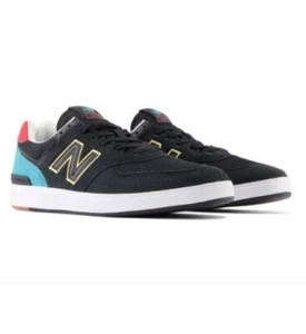 GENUINE NEW BALANCE CT 574 SIZE 11 D BLACK WHITE BLUE CLASSIC COURT SNEAKER SHOE - Picture 1 of 7