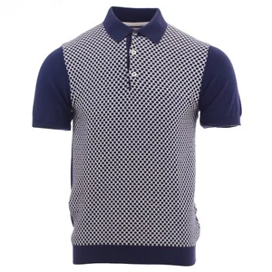 Ben Sherman Short Sleeve Knitted Polo Shirt. Men's. Navy. - Picture 1 of 5