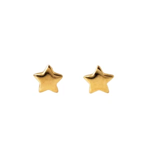 SMALL STAR SHAPED GOLD MICRON PLATED 925 STERLING SILVER WOMENS STUD EARRING - Picture 1 of 5