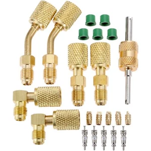 R410A Safe Adapter Kit Mini Split Adapter 5/16 To 1/4 Coupler Brass+Rubber - Picture 1 of 14
