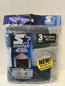 Starter 3-Pack Men Stretch Performance Dri-Star Boxer Brief Black Size XXL - Picture 1 of 5