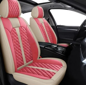 Full Set Car Seat Covers Fit for Honda HR-V 2016-2024, Faux Leather Beige & Red - Bild 1 von 10