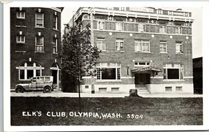 Elk's Club Olympia Washington Postcard Pacific Novelty DB UNP antique car - Picture 1 of 2