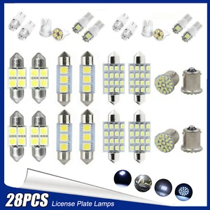 28PCS LED Car Inside Light Dome Map Trunk License Plate Lamp Interior Bulb Kit - Picture 1 of 12