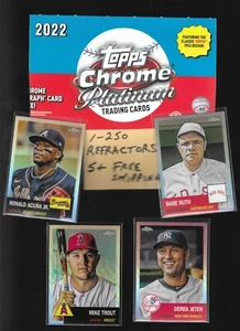 REFRACTORS 2022 Topps Chrome Platinum Anniversary #1-250 PICK YOUR CARD STARS RC - Picture 1 of 1