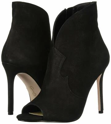 Jessica Simpson Jiven Leather Peep-Toe Shooties, Multiple Sizes Black JS-JIVEN - Image 1 of 4