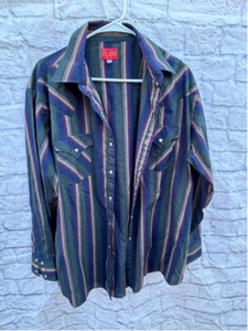Herren Ely Plains Hemd, blau, grün, XL - Western Rodeo Shirt - Bild 1 von 4
