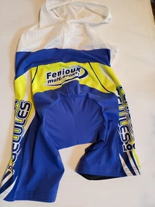 Team Fenioux Gelules Cycling Bib Shorts Men's  XXL Shimano Royal Blue LOOK  - Picture 1 of 11