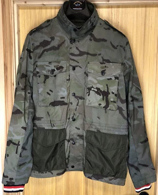 Tommy Hilfiger Mens Military Field Jacket Hooded Camo Khaki M RRP £520 - Image 1 of 4