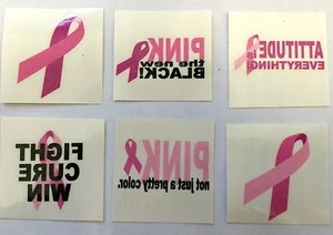 36 Glitter Breast Cancer Awareness Pink Ribbon Tattoos - Picture 1 of 1